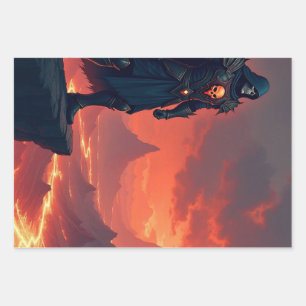 Dark Knight of Flame Wrapping Paper Sheet