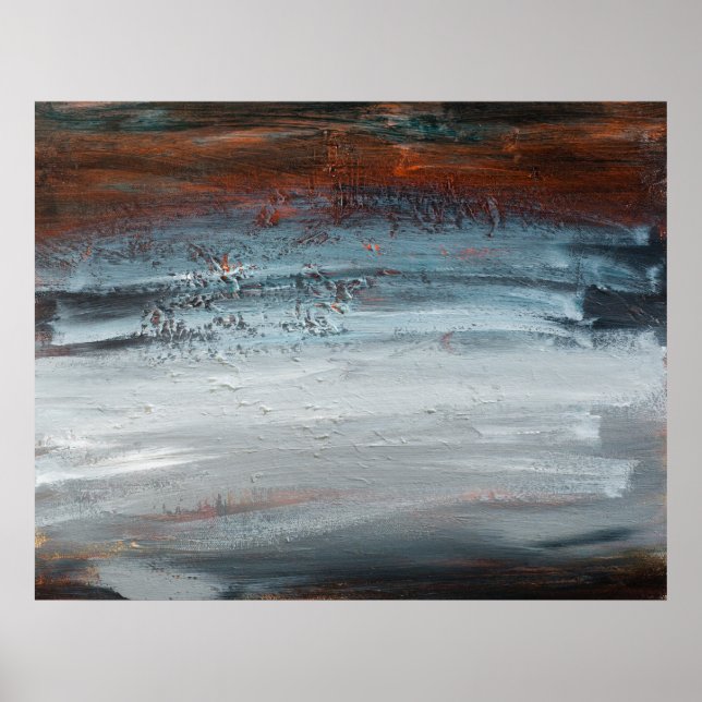 Dark Landscape Abstract Acrylic on Canvas Poster (Front)
