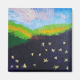 dark landscape painting magnet by jamie