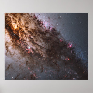 Dark Lanes Of Dust Crisscross Centaurus A Galaxy. Poster