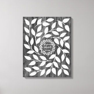 Dark Laurel - 50 Signature Canvas Guest Book