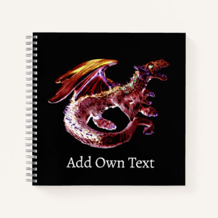 Dark Lava Sky Serpent Mythical Flame Energy Art Notebook