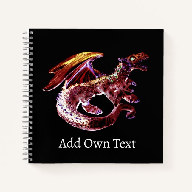 Dark Lava Sky Serpent Mythical Flame Energy Art Notebook (Front)