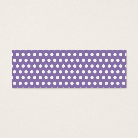 Dark Lavender with White Polka Dots Mini Business Card