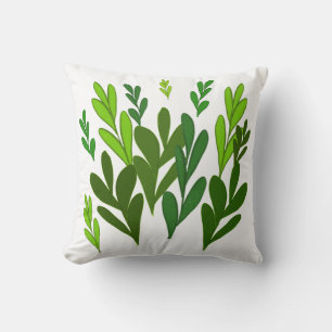 Dark Leaf Throw Pillow