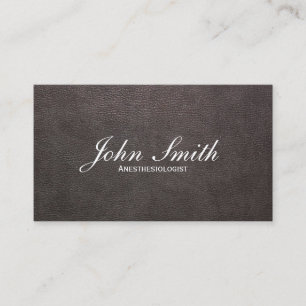 Dark Leather Anaesthesiologist Business Card