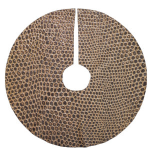 Dark Leather: Elegant Simple Background Brushed Polyester Tree Skirt