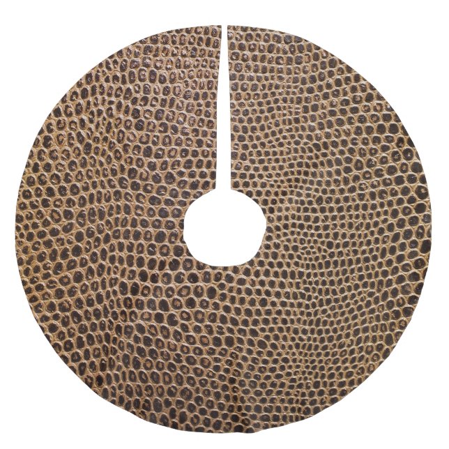Dark Leather: Elegant Simple Background Brushed Polyester Tree Skirt (Front)