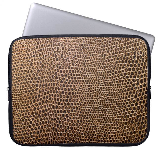Dark Leather: Elegant Simple Background Laptop Sleeve (Front)