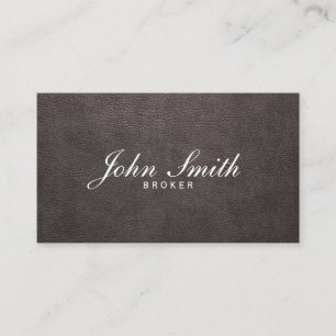 Dark Leather Real Estate Broker Realtor Business Card