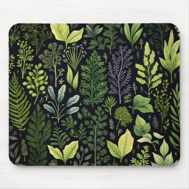 Dark Leaves Mouse Mat (Front)