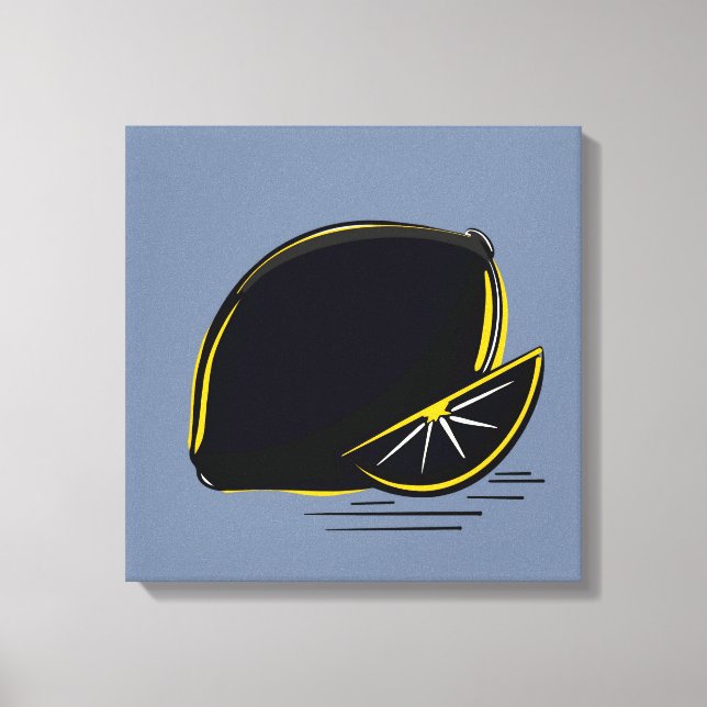 Dark Lemon – Minimal Graphic Art  Canvas Print (Front)