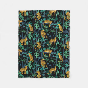 Dark Leopard Jungle Fleece Blanket
