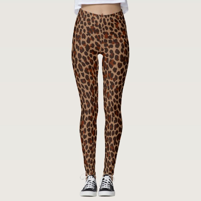 Dark Leopard Print Leggings (Front)