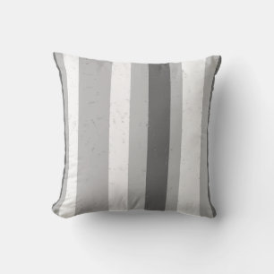 Dark Light Grey White Random Distressed Stripes Cushion