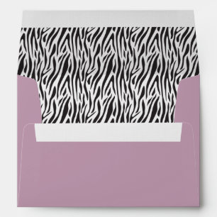 Dark Lilac Zebra Print Sender and Return Address Envelope