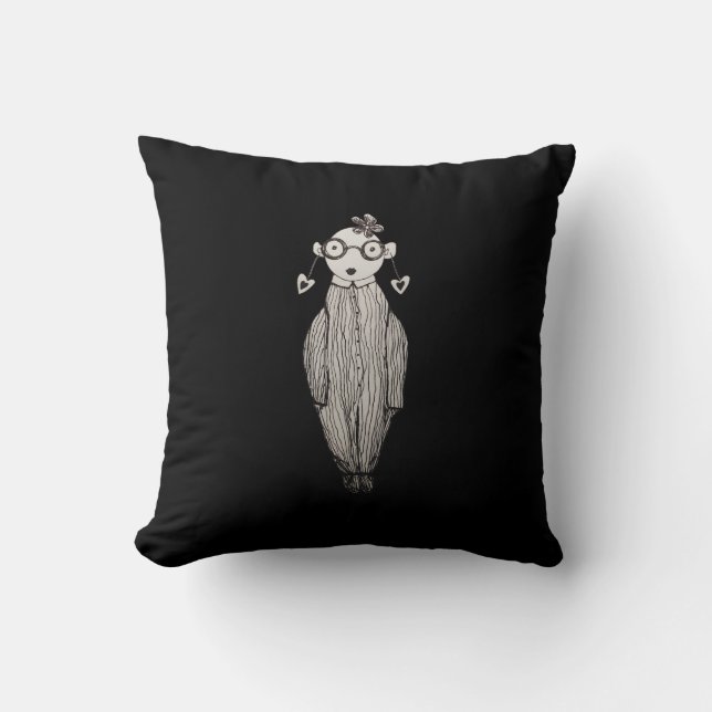 Dark lipstick and wearing glasses cushion (Front)