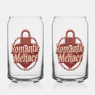 Dark Love Quote with Chains and Heart Can Glass