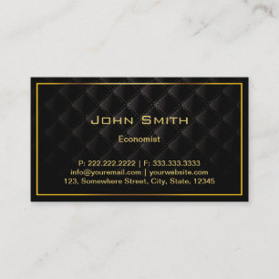 Dark Luxury Gold Border Economist Business Card
