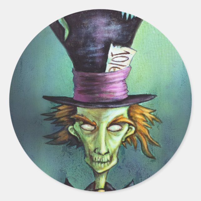 Dark Mad Hatter from Alice in Wonderland Classic Round Sticker (Front)