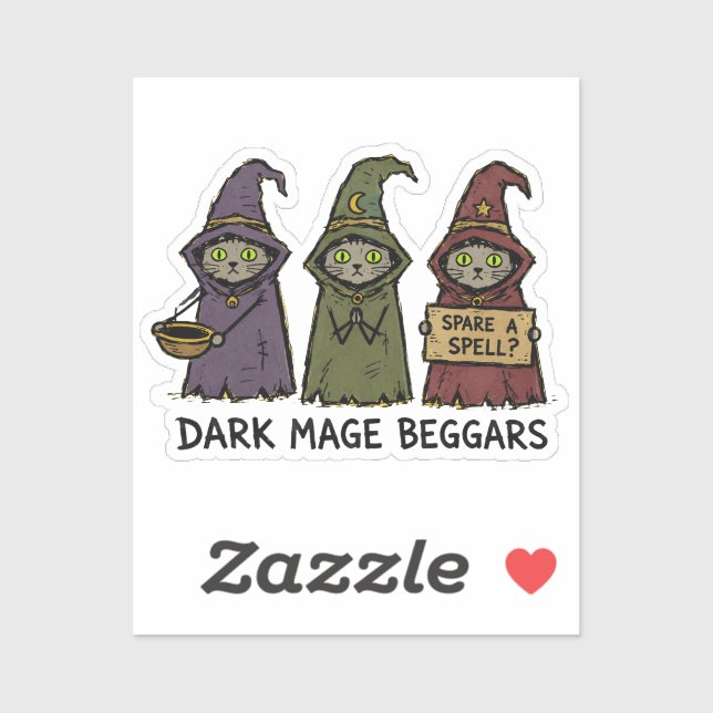 Dark Mage Cat Beggars Wizard Fantasy RPG Magic Hum (Sheet)