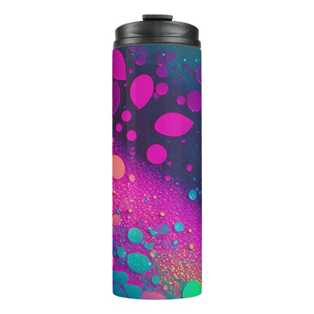 Dark Magenta Aqua Glitter Thermal Tumbler 12oz (Front)