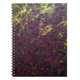 Dark Magenta Lime Chaos Abstract Notebook