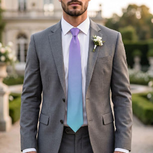 Dark Magenta Purple and Light Aqua Cyan Gradient Tie