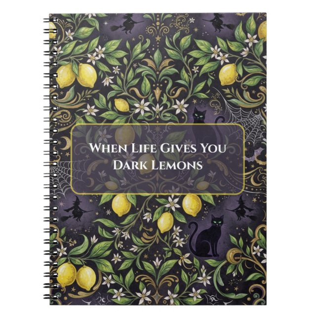 Dark Magic Spiral Notebook Gothic Lemon  (Front)