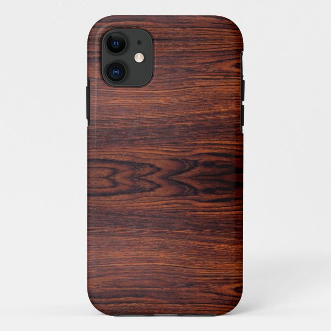 Dark Mahogany wood grain | brown wood pattern  Case-Mate iPhone Case (Back)