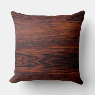 Dark Mahogany wood grain   brown wood pattern  Cushion