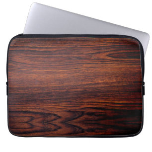 Dark Mahogany wood grain   brown wood pattern  Laptop Sleeve