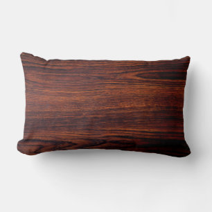 Dark Mahogany wood grain   brown wood pattern  Lumbar Cushion