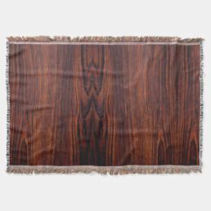 Dark Mahogany wood grain brown wood pattern Throw Blanket