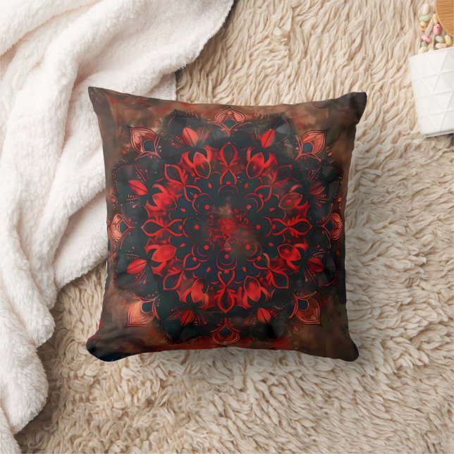 Dark Mandala- Boho Gothic Gift Cushion (Blanket)