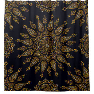 Dark mandala pattern: abstract artistic design shower curtain
