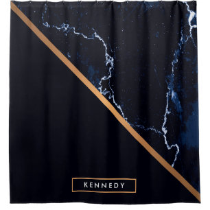 Dark Marble Abstract Shower Curtain