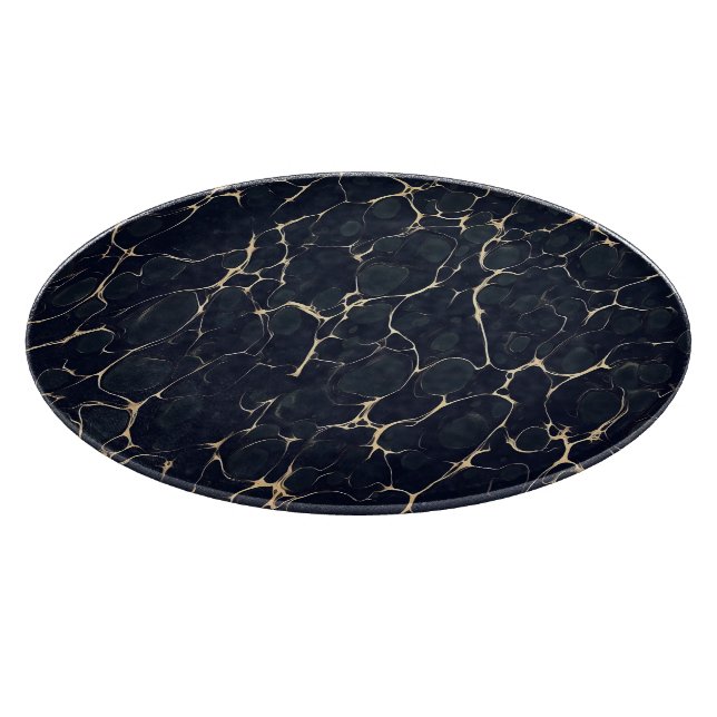 Dark Marble Pattern Abstract Alcohol Ink Style 1 Cutting Board (Corner)