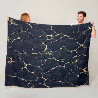 Dark Marble Pattern Abstract Alcohol Ink Style 1 Fleece Blanket