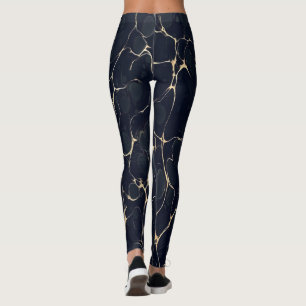 Dark Marble Pattern Abstract Alcohol Ink Style 1 Leggings