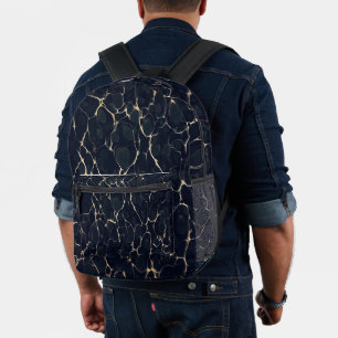 Dark Marble Pattern Abstract Alcohol Ink Style 1 Printed Backpack