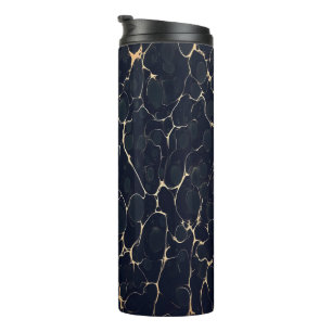 Dark Marble Pattern Abstract Alcohol Ink Style 1 Thermal Tumbler