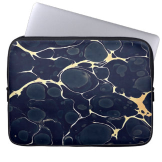 Dark Marble Pattern Abstract Alcohol Ink Style Dar Laptop Sleeve