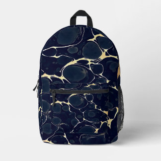 Dark Marble Pattern Abstract Alcohol Ink Style Dar Printed Backpack