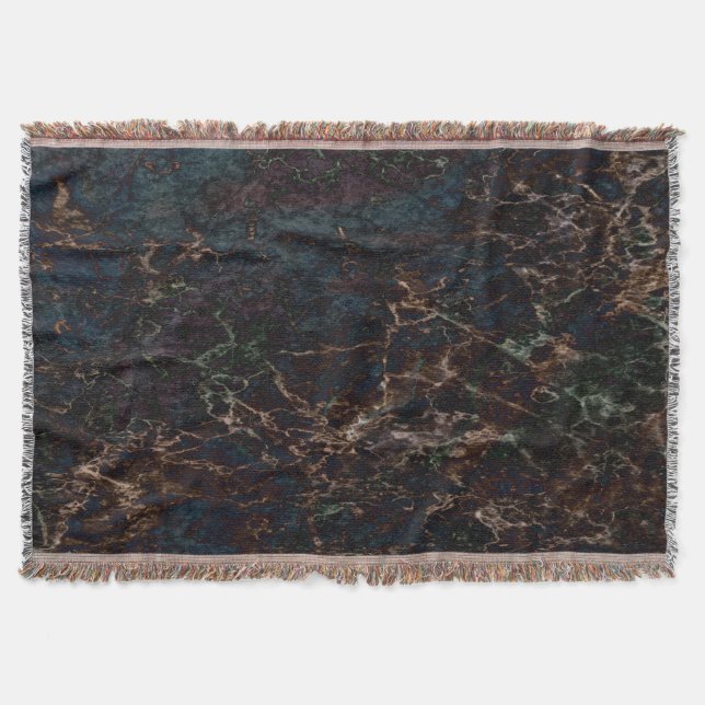 Dark Marble Throw Blanket (Front)