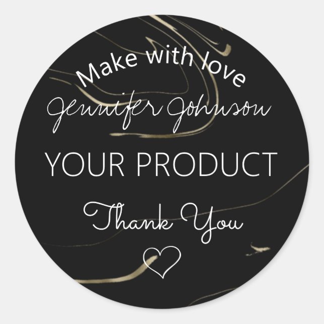 Dark Marbling Classic Round Sticker (Front)