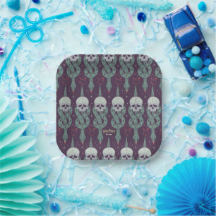 Dark Mark Geometric Icon Pattern Paper Plate