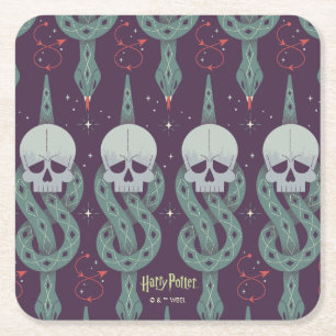 Dark Mark Geometric Icon Pattern Square Paper Coaster