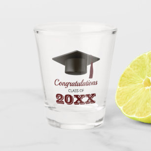 Dark Maroon Congratulations College Graduate Shot Glass