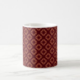 Dark Maroon Floral Seamless Pattern Coffee Mug
